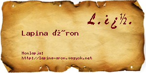 Lapina Áron névjegykártya